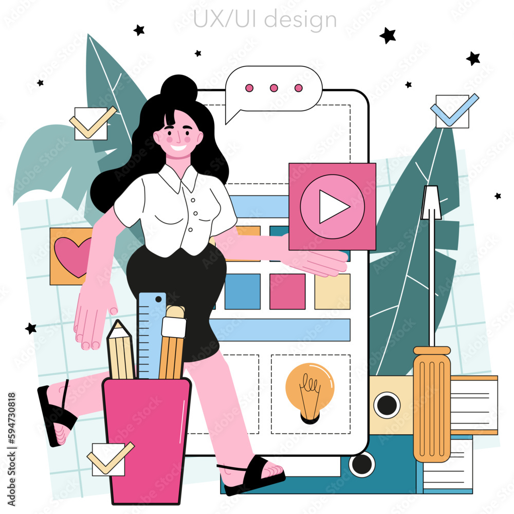 Poster ux and ui designer. app or website interface development. user interface