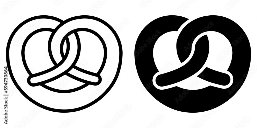 Fototapete ofvs359 outlinefilledvectorsign ofvs - pretzel vector icon . isolated transparent . black outline an