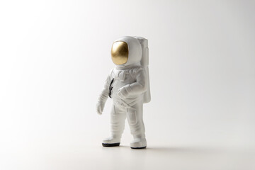 front view of white astronaut on a white background sci fi cosmic fantasy