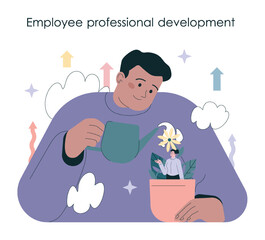 Fototapeta na wymiar Human resources manager helping with employee professional development