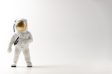 front view of white astronaut on white background fantasy sci fi cosmic