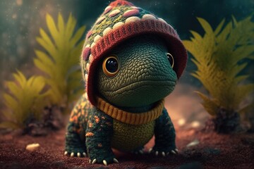 anime dinosaur, cute dinosaur, generative AI