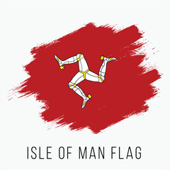 Isle of Man Vector Flag. Isle of Man Flag for Independence Day. Grunge Isle of Man Flag. Isle of Man Flag with Grunge Texture. Vector Template.