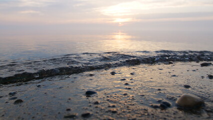 Dramatic Blue Orange Abstract Sunrise Over The Water