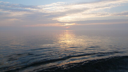 Dramatic Blue Orange Abstract Sunrise Over The Water