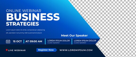 Modern business webinar template horizontal banner design