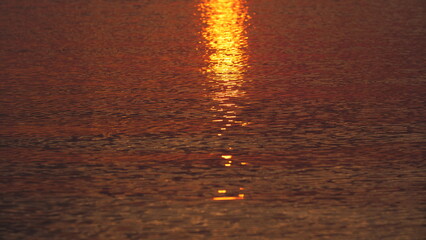 Dramatic Orange Abstract Sunrise Over The Water