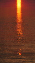 Dramatic Orange Abstract Sunrise Over The Water