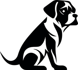 Obraz premium black and white dog silhouette