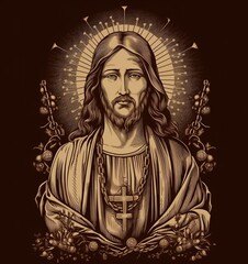 Jesus illustration, generative ai