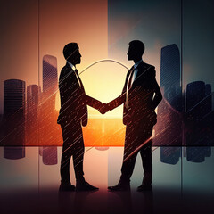 business people shaking hands illustration