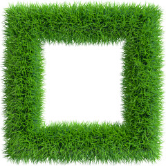 Grass frame in form of square. 3D rendering illustration.
