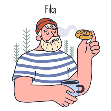 Swedish Fika and Hygge concept. Nordic coffee break. Scandinavian