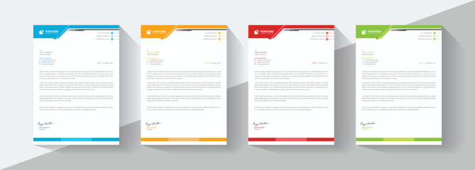 Clean creative corporate letterhead template, Professional modern letterheads templates design for your business and project, Vector illustration
