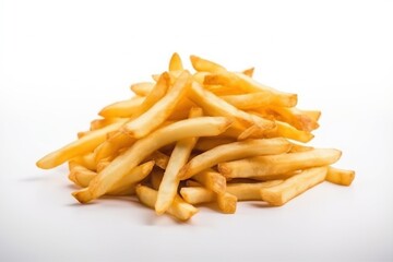 French fries isolated on white background.