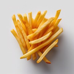 French fries isolated on white background.