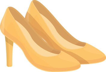 Yellow high heels shoes icon cartoon vector. Female fashion. Shoe heel