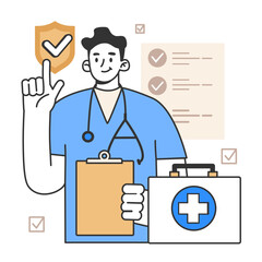 Medical insurance. Idea of security and protection of health and life.