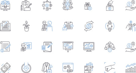 Behavioral economics line icons collection. Irrationality, Incentives, Choices, Emotions, Biases, Decision-making, Perception vector and linear illustration. Risk,Framing,Loss aversion outline signs