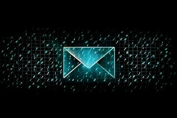 email symbol on black background