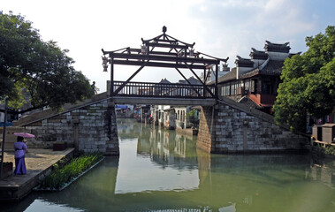 Suzhou, Canal in Tongli, Jiangsu, China