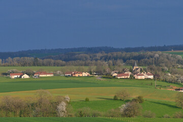 Fototapeta na wymiar Village de Sarrey en Haute-Marne.