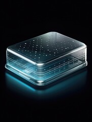 A modem icon with translucent glass isometric view