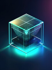 A network optimization icon with translucent glass isometric vie