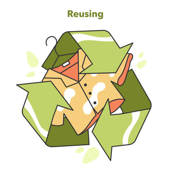 Zero waste concept. Upcycling or reuse of old clothes. Eco tips for reducing