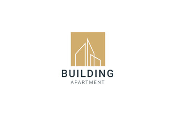 building apartment logo vector icon illustration