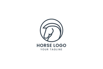 Obraz premium horse logo vector icon illustration