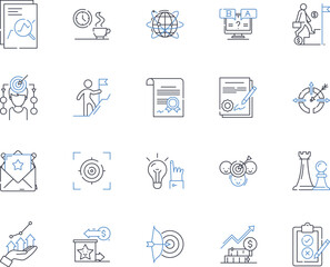 Value Proposition line icons collection. Proposition, Solution, Differentiation, Benefit, Unique, Advantage, Innovation vector and linear illustration. Relevance,Customer,Offering outline signs set