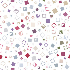 Seamless pattern of multicolored squares. Template for textures, textiles, wallpapers, banners, invitations and simple backgrounds. Layout for cover, poster, postcard, interior and decorative art