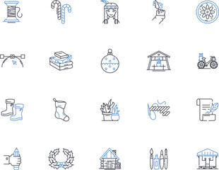 Inventive company line icons collection. Innovation, Creativity, Ingenuity, Resourcefulness, Originality, Piering, Inventiveness vector and linear illustration. Breakthrough,Disruptive,Revolutionary