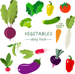  Farmer's market poster. Vegetables and the inscription daily fresh. Farmers market poster collection. Vector banner templates for local food fair.