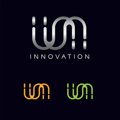 Trendy Fashion logo gold and silver lines feminine model emblems