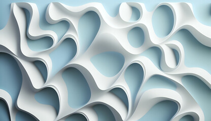 Abstract background, Pastel colors, blue, Soft tones, 3D rendering, Generative AI