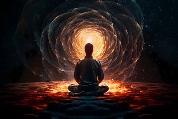 spiritual awakening enlightment meditation - obrazy, fototapety, plakaty