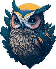 A detailed illustration an owl
