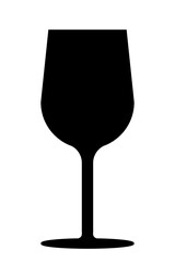 Wine glass isolated vector icon. Transparent background. Vector Illustration.