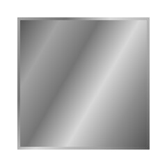 Silver square. Metal silver button in vector