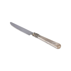 Fototapeta premium Old decorated metal knife isolated over white background