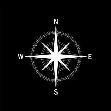 Vector Compass Rose With North, South, East And West Isolated