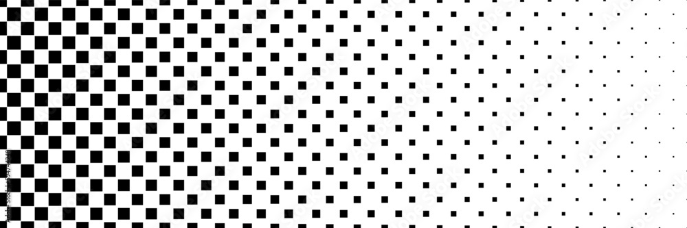 Aufkleber horizontal black halftone of square design for pattern and background.