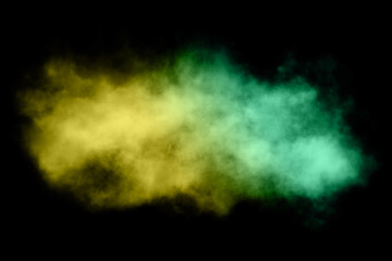 Colorful smoke close-up on a black background, wallpaper.