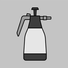 Garden hand compression sprayer pump vector icon