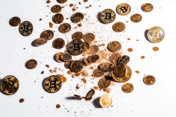 A pile of coins with the word b on it Generative AI