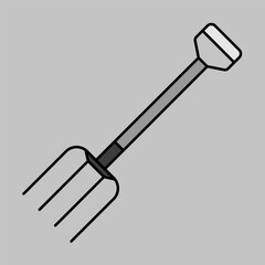 Garden pitchfork isolated vector icon