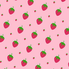 seamless pattern with strawberries