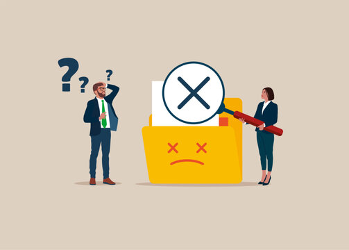No data found and business people. Flat vector illustration